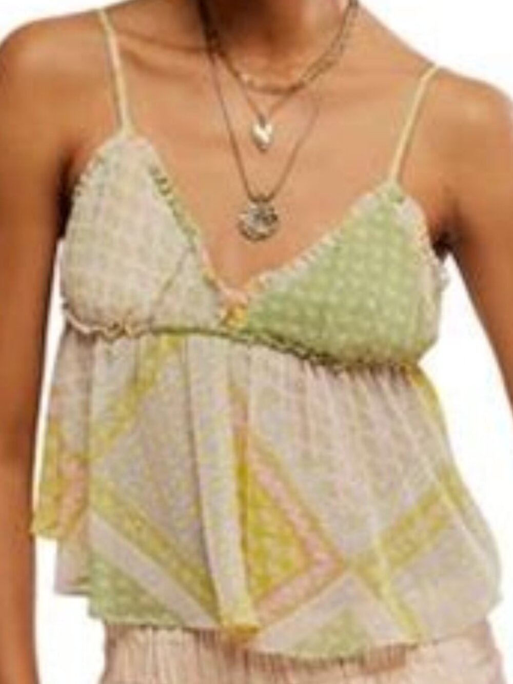 Free People Alix Print Camisole | Size Medium | Summer Combo | NWT